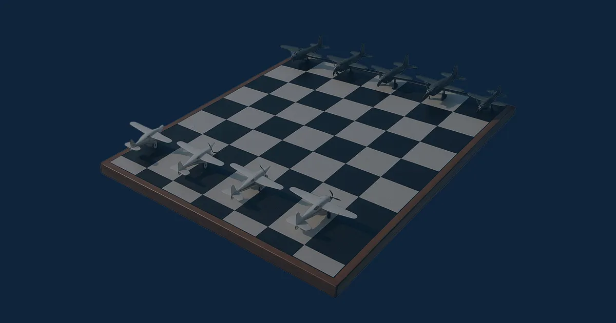 Ilustrasi papan catur dengan bidak pesawat - NEXT Indonesia Center 1.jpg