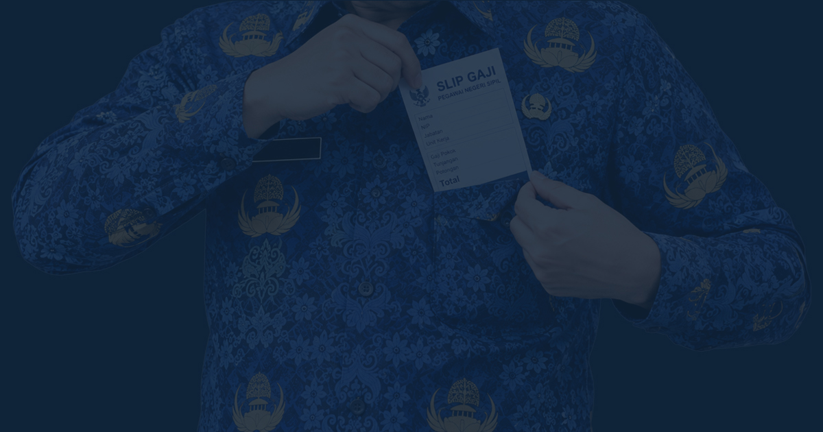Ilustrasi PNS sedang mengantongi slip gaji - NEXT Indonesia Center