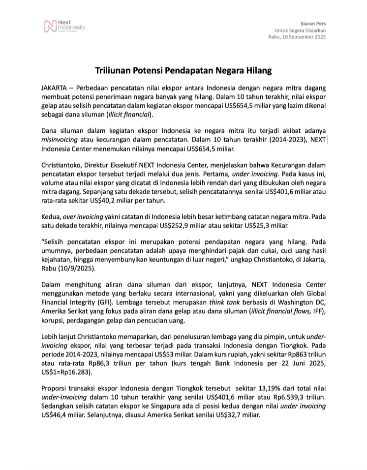 Cover Siaran Pers Next Indonesia Center Triliunan Potensi Pendapatan Negara Hilang .png