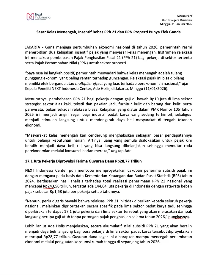 cover_Press Release_ Insentif Pajak Sasar Kelas Menengah_NEXT Indonesia Center.png