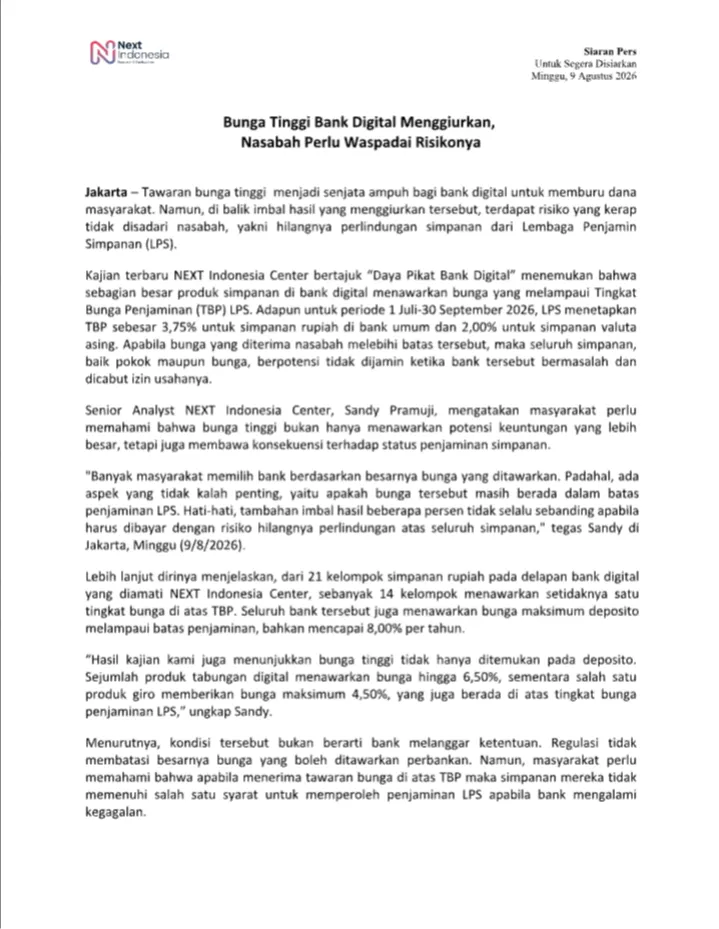 Cover Siaran Pers Bunga Tinggi Bank Digital Menggiurkan, Nasabah Perlu Waspadai Risikonya.png